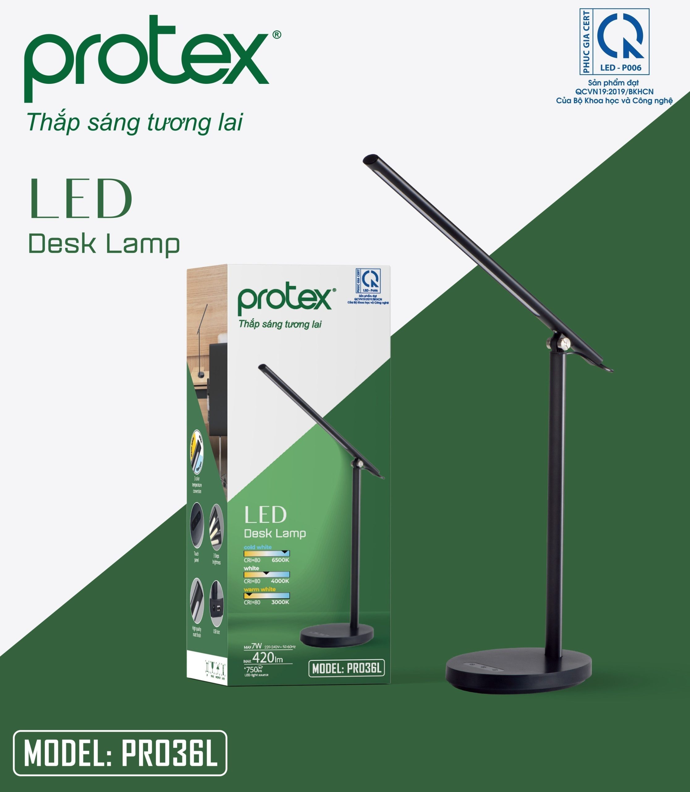 Đèn bàn PROTEX dòng cao cấp PR036L